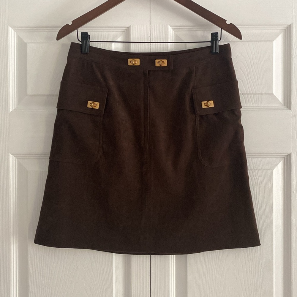J. McLaughlin Brown Faux Suede Pencil Skirt - Size 8